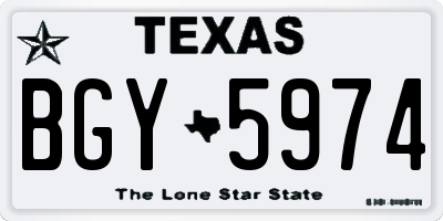 TX license plate BGY5974