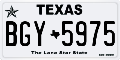 TX license plate BGY5975