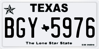 TX license plate BGY5976