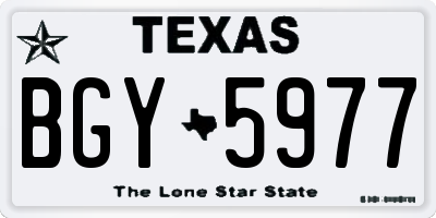 TX license plate BGY5977