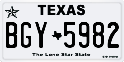 TX license plate BGY5982