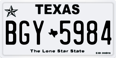 TX license plate BGY5984