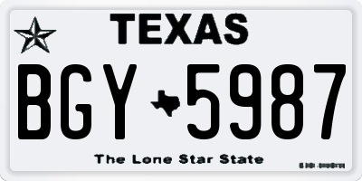 TX license plate BGY5987