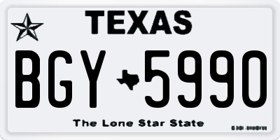 TX license plate BGY5990