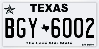 TX license plate BGY6002