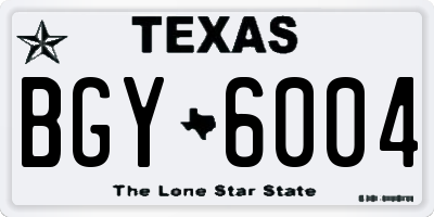 TX license plate BGY6004