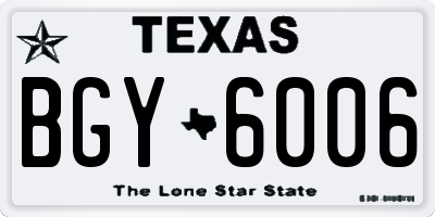 TX license plate BGY6006