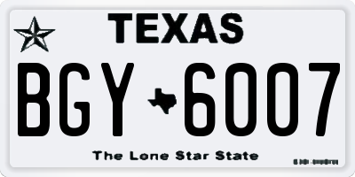 TX license plate BGY6007
