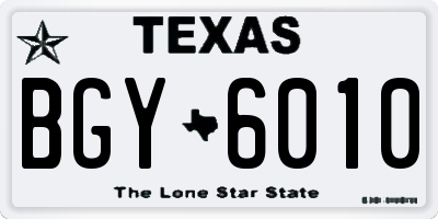 TX license plate BGY6010
