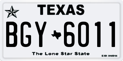 TX license plate BGY6011