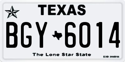 TX license plate BGY6014
