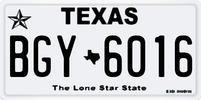 TX license plate BGY6016