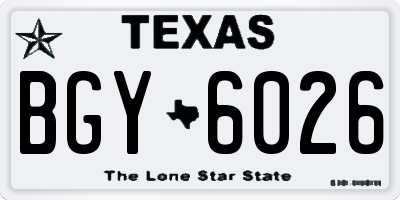 TX license plate BGY6026