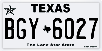 TX license plate BGY6027