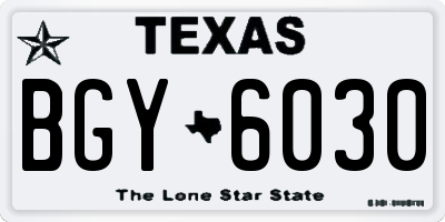TX license plate BGY6030