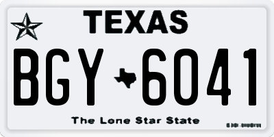TX license plate BGY6041