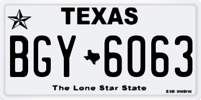 TX license plate BGY6063