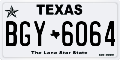 TX license plate BGY6064