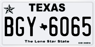 TX license plate BGY6065