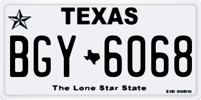 TX license plate BGY6068