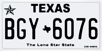 TX license plate BGY6076