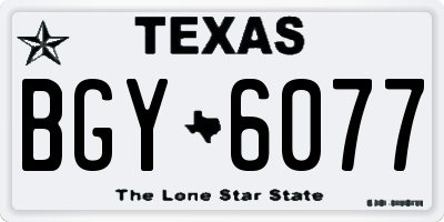 TX license plate BGY6077