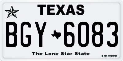 TX license plate BGY6083