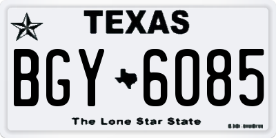 TX license plate BGY6085