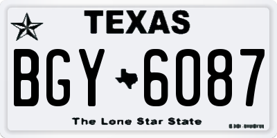 TX license plate BGY6087