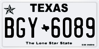 TX license plate BGY6089