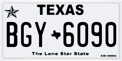 TX license plate BGY6090