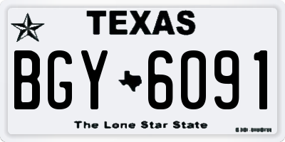 TX license plate BGY6091