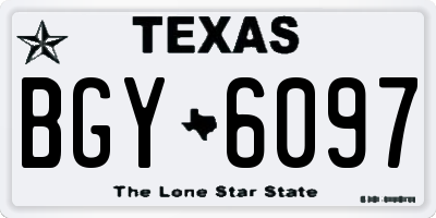 TX license plate BGY6097