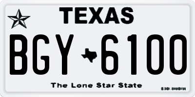 TX license plate BGY6100