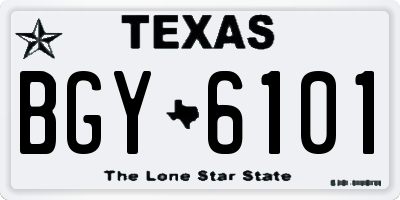 TX license plate BGY6101