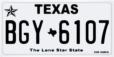 TX license plate BGY6107