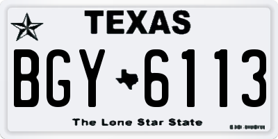 TX license plate BGY6113