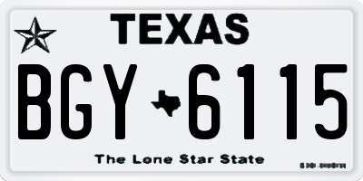 TX license plate BGY6115