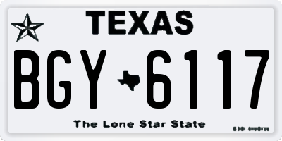 TX license plate BGY6117