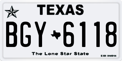 TX license plate BGY6118