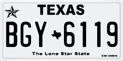 TX license plate BGY6119