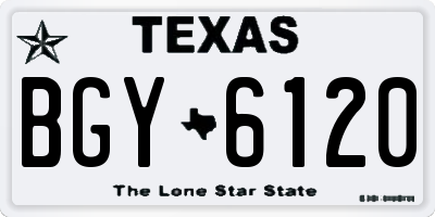 TX license plate BGY6120