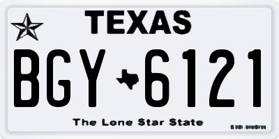 TX license plate BGY6121