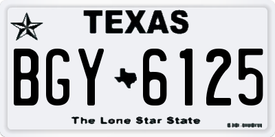 TX license plate BGY6125