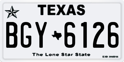 TX license plate BGY6126