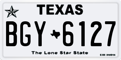 TX license plate BGY6127