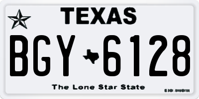 TX license plate BGY6128