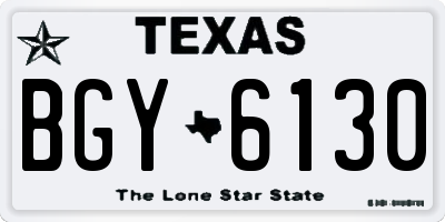 TX license plate BGY6130