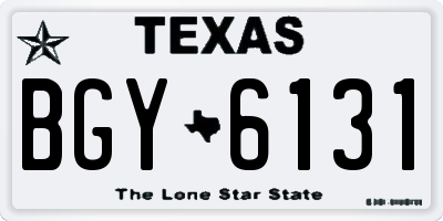 TX license plate BGY6131