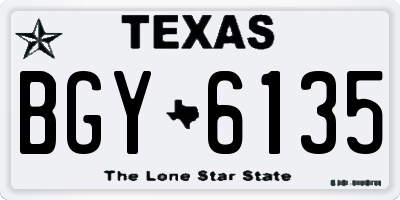 TX license plate BGY6135